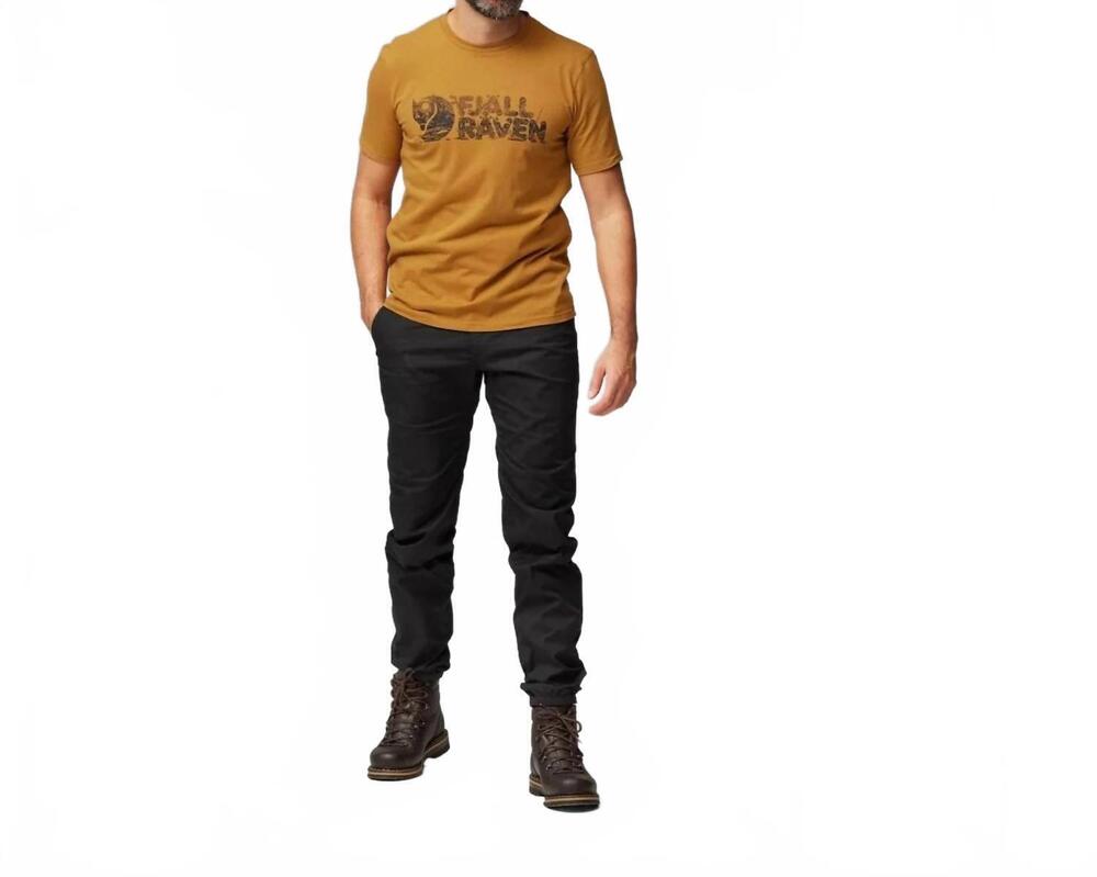 NEW FJALLRAVEN lush logo short sleeve t-shirt in acorn